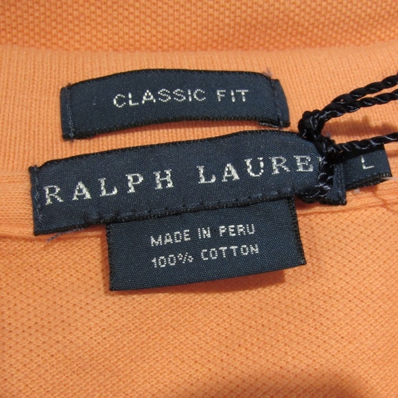 NEW Ralph Lauren Polo Orange Shirt w/ Blue Pony L - Picture 5 of 5